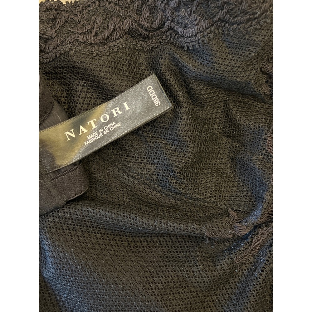 Natori Black Lace Unlined Underwire Bra 36DDD‎ Mesh Adjustable Straps
